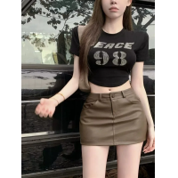 ราคา กางเกงขาสั้นหนัง PU รัดรูปเอวสูงสำหรับผู้หญิงกางเกงขาสั้นรัดรูปเอวสูงสำหรับฤดูใบไม้ร่วง (21935274486)