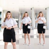 ราคา พร้อมส่ง ไซต์ใหญ่ กระโปรงนักศึกษา ทรงเอ ยาว 18 20 นิ้ว ผ่าหน้า หลัง เอว35 45 (21394344701)