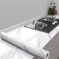 ราคา กันน้ำ สำหรับห้องครัว สติ๊กเกอร์ติดครัว วอลเปเปอร์ลายหินอ่อน วอลล์เปเปอร์มีกาว วอลเปเปอร์ กันน้ำ PVCกันน้ำ แบบกันน้ำ กันน้ำมัน คุณภาพสูง สำหรับติดในห้องครัว ขนาด 60x300 500CM ตกแต่งบ้าน เฟอร์นิเจอร์ (