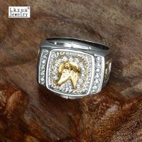 ราคา Lkyou แหวนม้าเพชรทองคำขาว 18Kสำหรับเครื่องประดับผู้ชาย (1065640183)