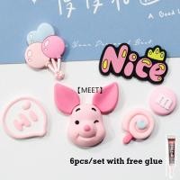 ราคา MEET U 6ชิ้น แพ็คหัวหมูพูห์สีชมพูdiyถ้วยน้ำโทรศัพท์มือถือหูฟังกรณีรองเท้าแตะหัวเข็มขัดกิ๊บตกแต่งพีวีซียางนุ่มชุดเครื่องประดับ (21514717184)