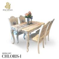 ราคา CHLORIS I DINING SET 4P 130CM ชุดโต๊ะอาหารท็อปหิน สไตล์หลุยส์ สีซอฟท์ไวท์ 4ที่นั่ง 130ซม รุ่น คลอริส 1 (16680922296)