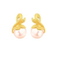 ราคา PRIMA ต่างหูทองคำ 99 9 รูปใบมะกอกประดับไข่มุก Pearl collection 165E0990 18 (21915070758)