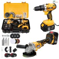 ราคา แพ็คคู่ MOLITA สว่านไร้สาย 3 ระบบ 298V เครื่องเจียร์ไร้สาย แบตเตอรี่ ใหญ่ Li ion อย่างดี 2 ก้อน หินเจียร์ ลูกหมู 4 นิ้ว สว่าน มีระบบกระแทก สว่านแบต อุปกรณ์ 33 ชิ้น รุ่น M 298 สีเหลือง (22010520287)