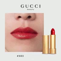 ราคา Lipsticks Gucci Rouge A Levres Mat Lip Color Gucci Matte Lipstick ลิปสติกเนื้อแมทกันน้ำ 25 503 502 210 208 505 (21932249321)