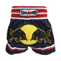 ราคา THAISMAI BS1039 กางเกงมวยไทย ผ้าต่วน ดำ ขอบแถบ ลายกระทิงแดง THAIFIGHTPRO (100602881)