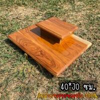 ราคา PTK หิ้งพระไม้สักแบบแขวนผนัง ไซส์ 40 30 cm หิ้งไม้สักแท้ สีเงาใส Buddha shelf (21402695583)