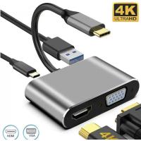 ราคา USB C TO HDMI รองรับ VGA Type C USB 3 0ฮับอะแดปเตอร์สำหรับ MacBook Nintendo Samsung Huawei Xiaomi แล็ปท็อปเดสก์ท็อป (22000221248)