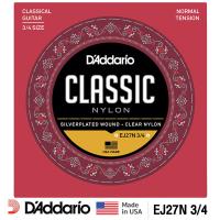 ราคา DAddario EJ27N 3 4 สายกีตาร์คลาสสิค ขนาด 3 4 แบบ Clear Nylon ของแท้ 100 Normal Tension 0 029 0 044 Made in USA (9662074455)