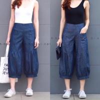 ราคา กางเกงผ้ายีนส์ฟอกขา7ส่วนขาบอลลูน กางเกงขาบอลลูน กางเกงทรงแม้ว ทรงฮาเร็ม (5604328949)