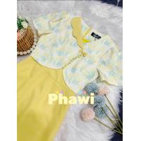 ราคา เดรสทำงาน เดรสป้ายPhawi มือ1 สีเหลือง (22034482737)
