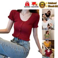 ราคา DCharming New รุ่นใหม่ เสื้อไหมพรม เสื้อยืด ครอปแขนสั้นรัดรูป เอวลอย เสื้อผ้าแฟชั่นเกาหลี พร้อมส่ง มีเก็บเงินปลายทาง CFC067 (1550112589)