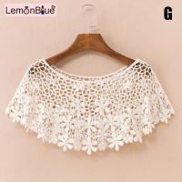 ราคา LemonBlue ผ้าคลุมไหล่ถักโครเชท์สำหรับผู้หญิงเสื้อคลุมไหล่ประดับลูกไม้สไตล์วินเทจแบบสั้นลายฉลุ (8580065967)
