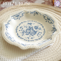 ราคา Violet Flamingo จานเซรามิครุ่น Royal Rose จานขนมขนาด 8 นิ้ว ลายกุหลาบ มี 3 สี จานสไตล์ยุโรป เข้าไมโครเวฟได้ (22153797926)