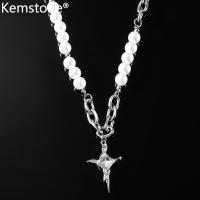 ราคา Kemstone สร้อยคอจี้ไม้กางเขนพลาสติกสีขาวลูกปัดมุกสำหรับทุกเพศสำหรับเครื่องประดับของผู้ชาย (21469575154)