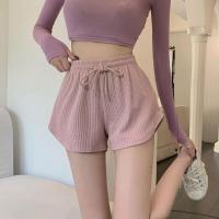 ราคา Du Yan กางเกงขาสั้น กางเกงขาสั้นผู้หญิง สไตล์เกาหลี ทรงหลวมเอวสูง กางเกงขาสั้นเอวสูง กางเกงวิ่ง ใส่ออกกำลังกาย เว้าข้าง เอวยางยืด (16723420574)