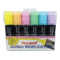ราคา ปากกาเน้นข้อความ ปากกาไฮไลท์ Monami แพ็ค 6 สี รุ่น Jumbo highlighter Highlighter 601 (21010777022)