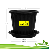 ราคา กระถาง กระถางต้นไม้ มินิมอล โรมัน จาน ขนาด 12 นิ้ว สีดำ สีขาว สีเทา สีอิฐ (21401525225)