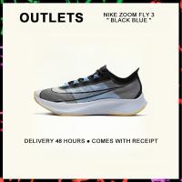ราคา กล่องที่สมบูรณ์ Nike Zoom Fly 3 Black Blue Running Shoes AT8240 102 รับประกัน 1 ปี (21887526673)