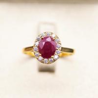 ราคา แหวนทับทิม Natural Ruby สีชมพูแดง จากประเทศพม่า ตัวเรือนเงินแท้ 92 5 ชุบทอง ไซส์นิ้ว 54 หรือเบอร์ 7 US (21804480918)