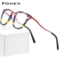 ราคา FONEX กรอบแว่นตาไททาเนียมแว่นตาแว่นสายตาสำหรับผู้ชายแว่นตาสี่เหลี่ยมผู้หญิง FONEX สีสันสดใส F85793 (21316327362)