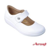 ราคา Aerosoft รองเท้าพยาบาล รองเท้าหนังมีส้น รุ่น NW9391 สีขาว สีดำ ของแท้100 (21937488944)