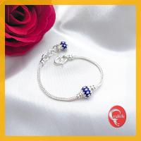 ราคา สร้อยข้อมือน่ารักๆ เด็กและผู้ใหญ่ใส่ได้ เงินแท้ 92 5 แต่งประคำติดลายลงยาสุโขทัย มีใบรับประกันสินค้า (21408890899)