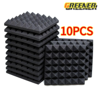 ราคา Greener แผ่นเก็บเสียง10ชิ้น30x30x5cmแผ่นซับเสียง สตูดิโอพีระมิดอะคูสติกโฟมแผงดูดซับเสียงความหนาแน่นสูงRoom Soundproof Foam Wall (21482141907)