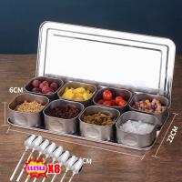 ราคา ส่งไว กล่องเก็บเครื่องปรุง ส่งช้อน ชุดครัวปรุงรสขวดเครื่องปรุง อาหารเกรดส กล่องใส กล่องใส่เครื่องปรุง 6 8 ช่อง มีฝาปิด กล่องใส่เครื่องปรุง ผงน้ำแข็ง (22191159729)