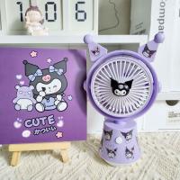 ราคา New Kuromi Fan USB Charging Fan Student Handheld Cat Ear Super Cute Desktop Silent Small Electric Fan (21616058005)