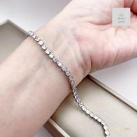 ราคา สร้อยข้อมือเพชรแถวเดียวสีทองขาวยาว 19cm สวยเรียบอมตะ (21657414372)