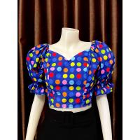 ราคา เสื้อครอปน่ารัก ลายจุด (21438910153)