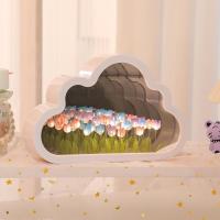 ราคา NEWMINE CN เมฆดอกทิวลิปไฟกลางคืน DIY กระจกทำมือสร้างสรรค์ทะเลดอกไม้บรรยากาศโคมไฟเดสก์ท็อปตกแต่งเมฆกระจก (21825323606)
