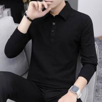 ราคา Xiahan เสื้อยืดแขนยาวผู้ชายเสื้อโปโลคอปกสีดำแท้ลำลอง (14669085065)