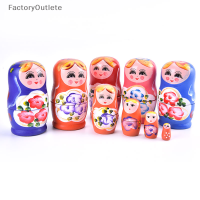 ราคา แฟคทอร์ลูเทต 5ชิ้นการ์ตูนสาวรัสเซียตุ๊กตาแม่ลูกดกไม้วาดด้วยมือ Matryoshka (19726818608)