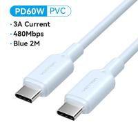 ราคา Vention PD 60W Type C to type C Cable สายชาร์จเร็ว for iPhone 15 Pro Max หัวเว่ยเมท 60 ซัมซุง S24 23 Ultra Xiaomi Dell Lenovo ASUS สายชาร์จ usb (21830267199)