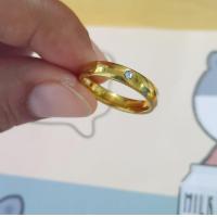 ราคา แหวนเพชรเม็ดเดียวตัวเรือนสแตนเลสแท้ๆ แหวนเพชรเรียบๆใส่ได้ทุกวัน RSL 02 (20783282754)