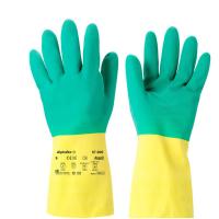 ราคา ถุงมือยางผสมนีโอพรีน Ansell รุ่น87 900 ไซส์ L 9 มีลายที่ฝ่ามือ Diamond ถุงมือมี 2 ชั้น มีความทนทานสูง (21604337697)