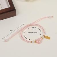 ราคา สร้อยข้อมือคู่ทำจากเชือกอาเกตสร้อยคอแบบจี้ห้อยหัวเข็มขัดสัญลักษณ์สันติภาพสีชมพูพีช (22072082178)
