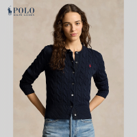 ราคา Polo Ralph Lauren เสื้อคาร์ดิแกนผู้หญิง Cable Knit Cotton Crewneck Cardigan รุ่น WMPOSWENDW20116 สีฟ้า (21846498418)