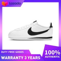 ราคา เคาน์เตอร์ของแท้ Nike Classic Cortez Leather White Black Running Shoes 807471 101 (22092429258)