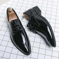 ราคา ECHOLI ผู้ชายกระจกหน้า Oxfords ผู้ออกแบบรองเท้าหรูหรารองเท้าทางการหนังแก้วรองเท้าแหลม Lace Up สีเขียว Mocasines (17169582348)