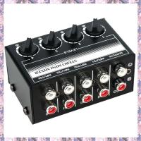 ราคา 4 Channel Stereo Audio Mixer Support Input and Output Mini Passive Stereo Mixer with Separate Volume Controls (22069429788)