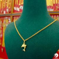 ราคา สร้อยอิตาลี ทองคำแท้ 18K สร้อยคอปลาโลมาน้อยสุภาพสตรีสร้อยคอพระไม่ตกสีไม่ดำ (21915652487)