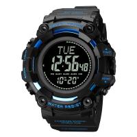 ราคา SKMEI เข็มทิศ Jam Tangan Sport นับถอยหลังสำหรับผู้ชายเข็มทิศนาฬิกาข้อมือดิจิตอล Lampu Belakang กันน้ำ50เมตร (20824922372)