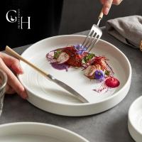 ราคา Goose Hours จานพอร์ซเลนสไตล์ญี่ปุ่น จานเซรามิคแบนตื้นสีขาวสุดหรู 8 5 นิ้ว เข้าไมโครเวฟได้ (22063640340)