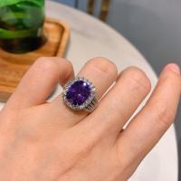 ราคา Zhuang Shengsheng เครื่องประดับใหม่ Zirconium สีฟ้าสีม่วงแหวนย้อนยุคแหวนเพชรผู้หญิงหินหลัก 10 12 (21249948457)