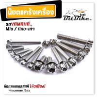 ราคา น็อตแคร้งเครื่อง FINO MIO เก่า เลสแท้100 1ชุด 16ตัว ซ้าย ขวา น็อตหัวเฟือง น็อตแคร้งฟีโน่ น็อตแคร้งมีโอ น๊อตแคร้งฟีโน่ น๊อตแคร้งmio น็อตชุด (21344045801)