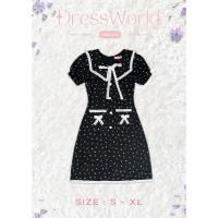 ราคา S XL 9442 งานป้าย Dress World เดรสสั้นลายดอก คอปกกะลาสี กระเป๋าหน้าใช้งานได้จริง น่ารักมากๆ เลยจ้า (21453017699)