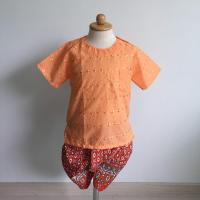 ราคา ชุดไทยเด็กชายคอกลมลูกไม้ โจงผ้าพิมพ์ลายไทย 5 สี (19104640099)